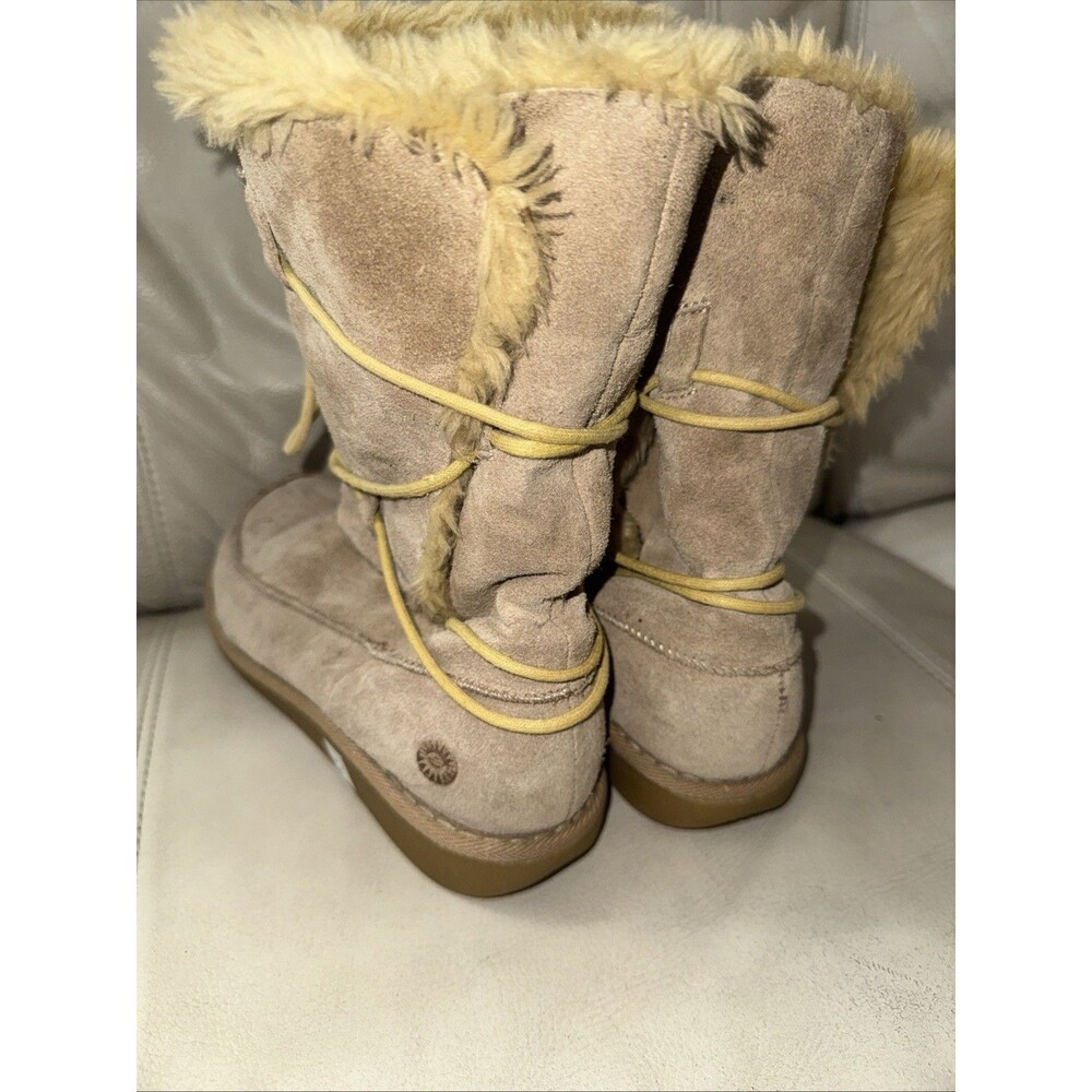 Earth Shoe Miami Boots Womens Suede Leather Lace Up Fur Lined Tan Size 9.5 - Picture 9 of 15